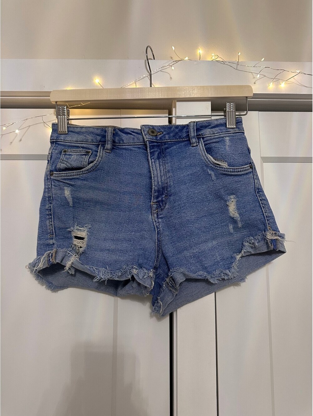 Zara Trafaluc Distressed Denim Shorts